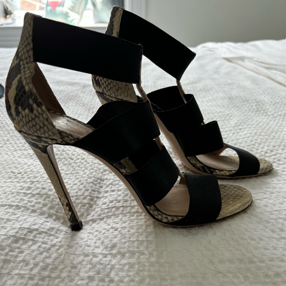 M. Gemi Snakeskin Stilettos